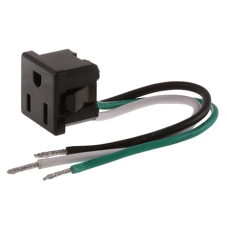 Hubbell Wiring Device-Kellems Straight Blade Receptacle, 5-15R, 15 A, 125V AC, 2 Pole, 3 Wire, Grounded RR374